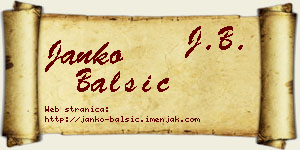 Janko Balšić vizit kartica